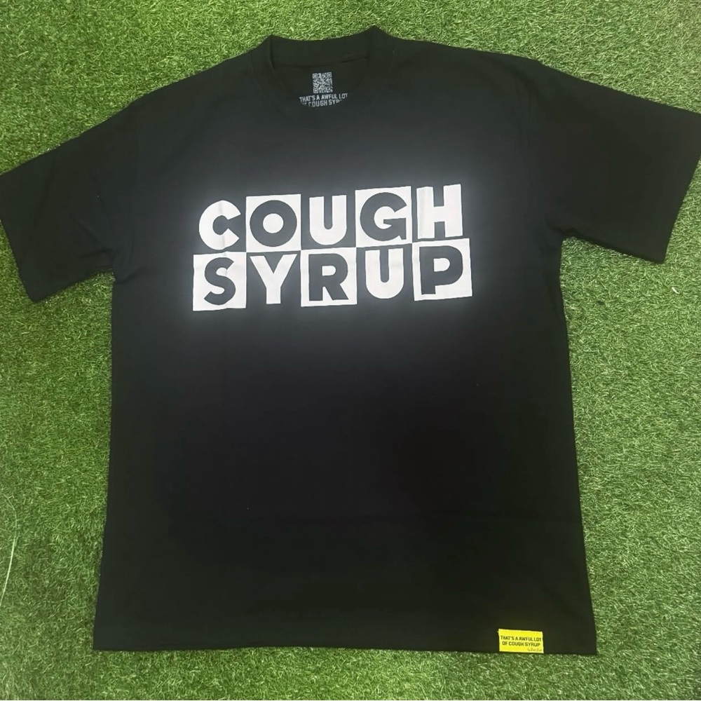 Cough Syrup Graphic Short Sleeve Tee - Black. I have Large and Small